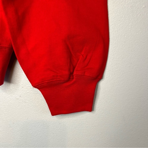 VTG 90s Y2K Cheetah Mervyns Crewneck Sweater Pullover Red Blue Colorblock Sz L - Picture 4 of 9